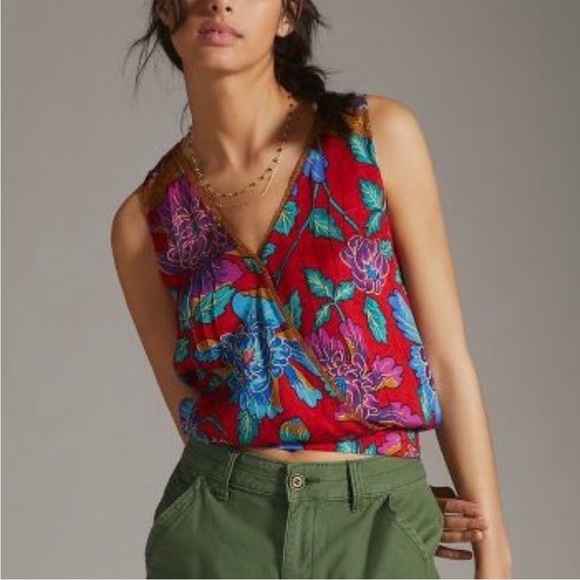 Anthropologie Tiny Rain-Scarf-Wrap Top Medium - Picture 2 of 7